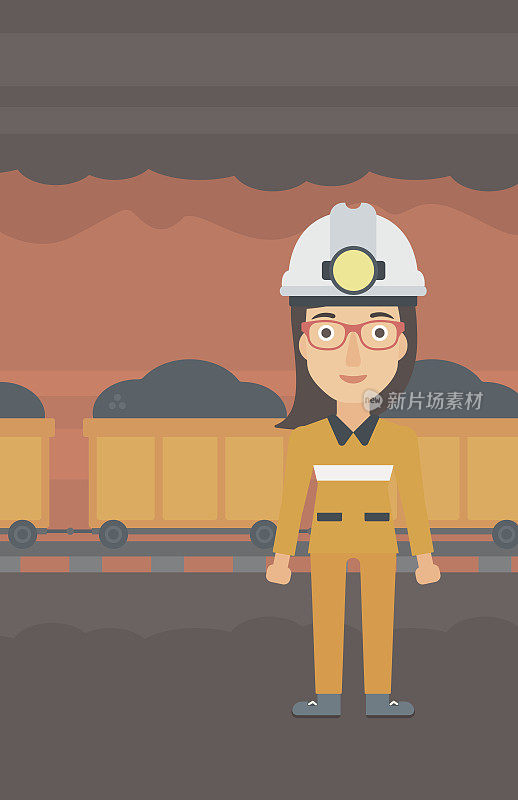 Confident miner in hardhat